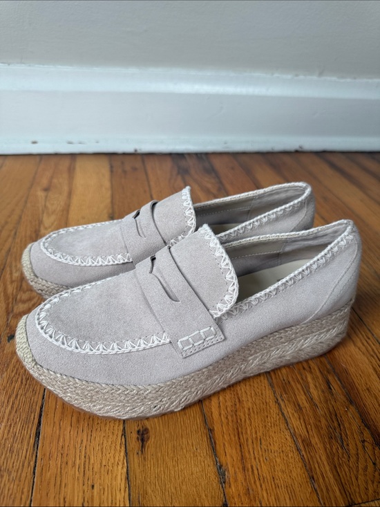 Dolce Vita Shoes - Dolce Vita Cream Suede Espadrille Platform Loafers 7.5